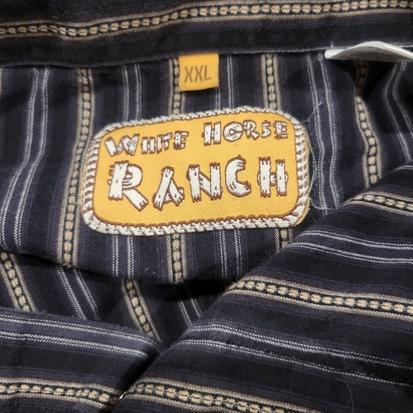 White Horse Ranch Mens Size XXL Western Blue Button Down Shirt - Picture 5 of 6